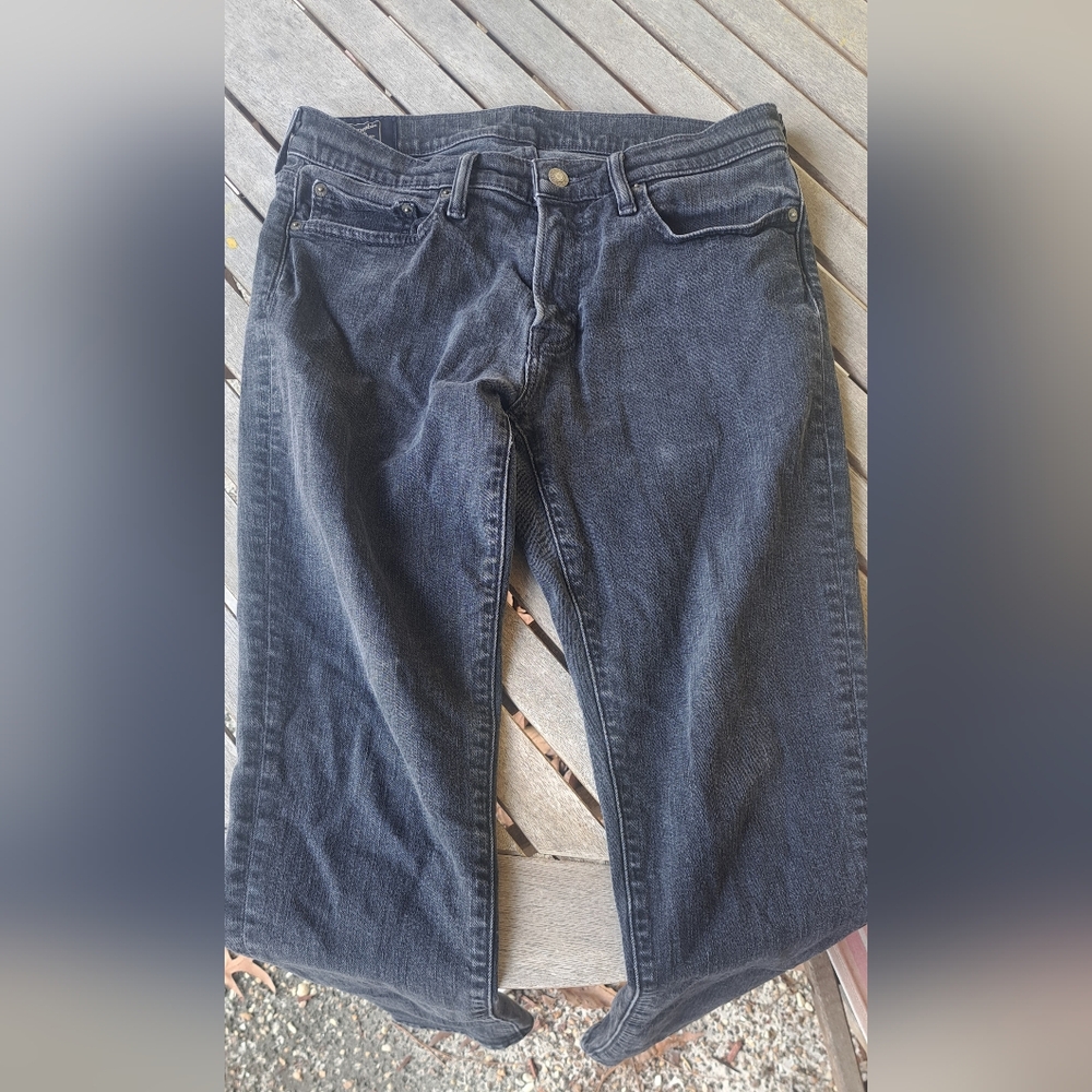 Men's black washed denim